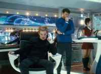 Star Trek -. Il futuro ha inizio - Il reboot di Star trek, di JJ Abrams con Chris Pine e Zachary Quinto scena sull'Enteprise